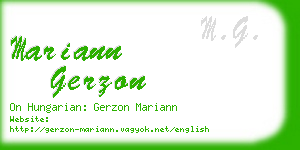 mariann gerzon business card